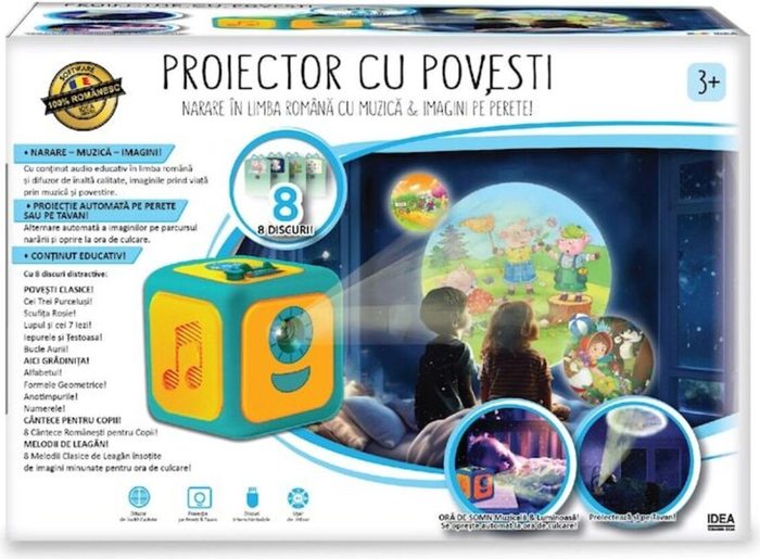 Proiectorul în ambalajul albastru